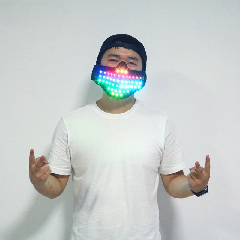 RGB LED Party Mask — Multicolor Light-Up Facewear