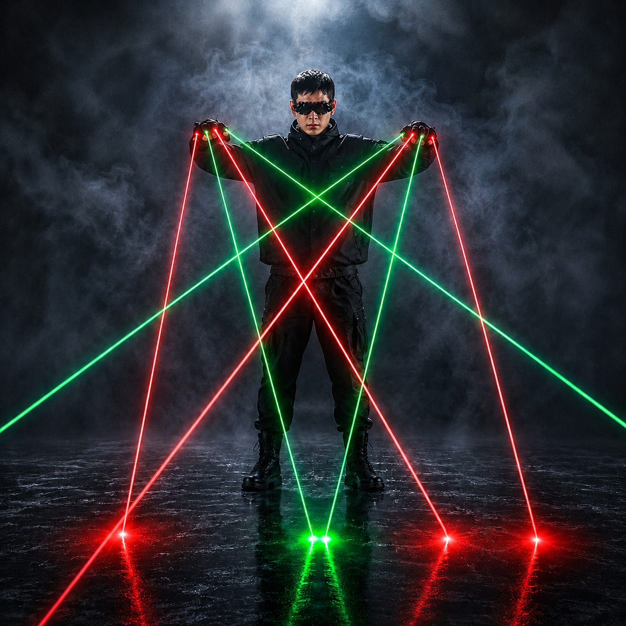 Red and Green Laser Gloves, DJ Night Dance Props,Dancer Performance