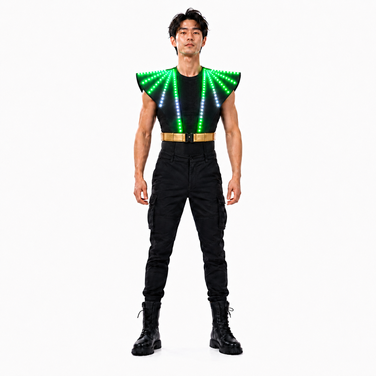 RGB LED Light Up Shoulder Vest for Stage Performance, DJ Party & Events