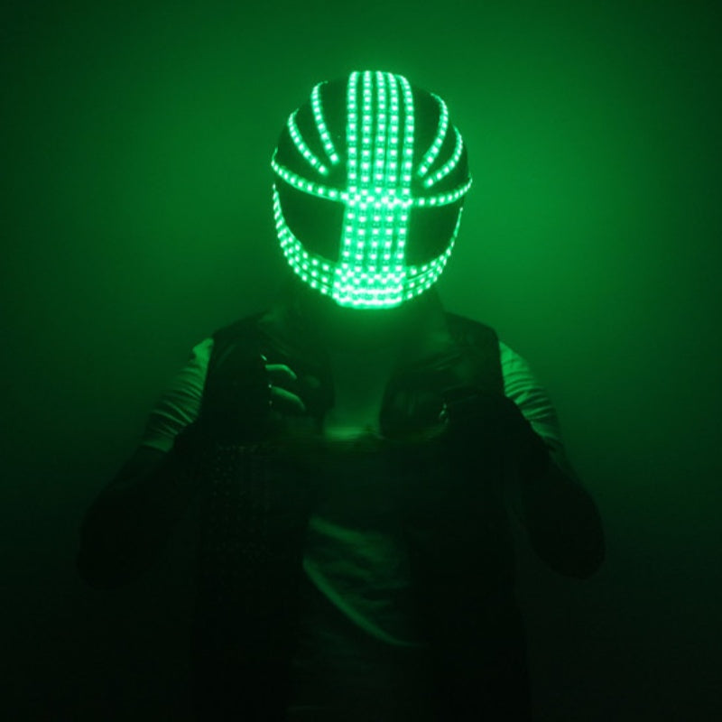 LED Cyber Helmet – Glowing DJ Party Visor