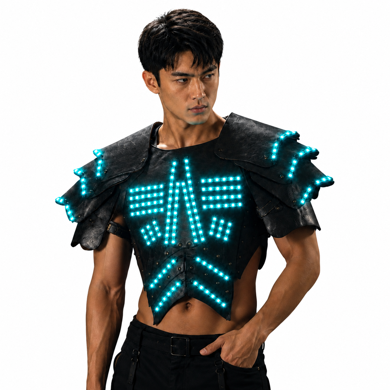 Cyber LED Glow Armor Cape – Illuminated Cosplay & Club Wear