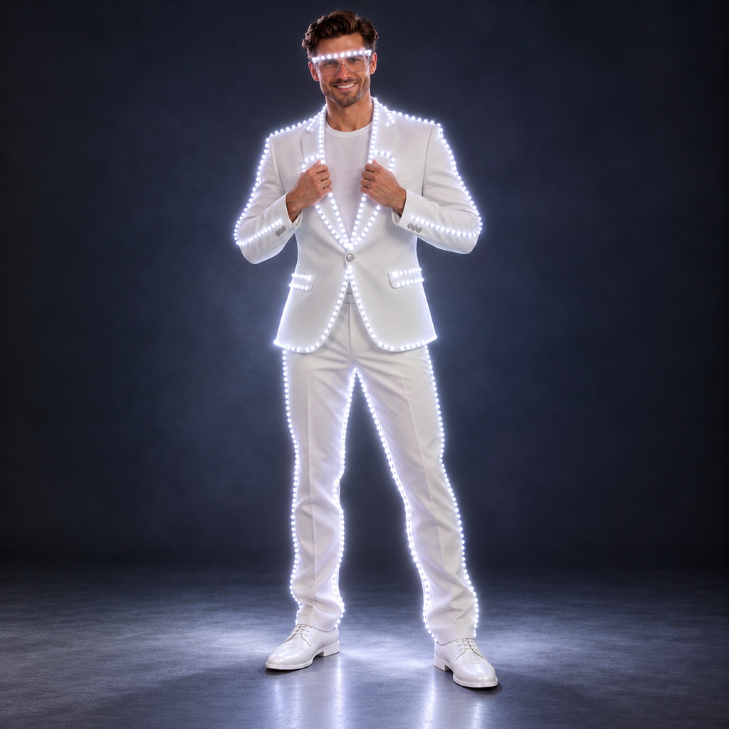 Men's RGB LED Light-Up Suit Set with Remote Control