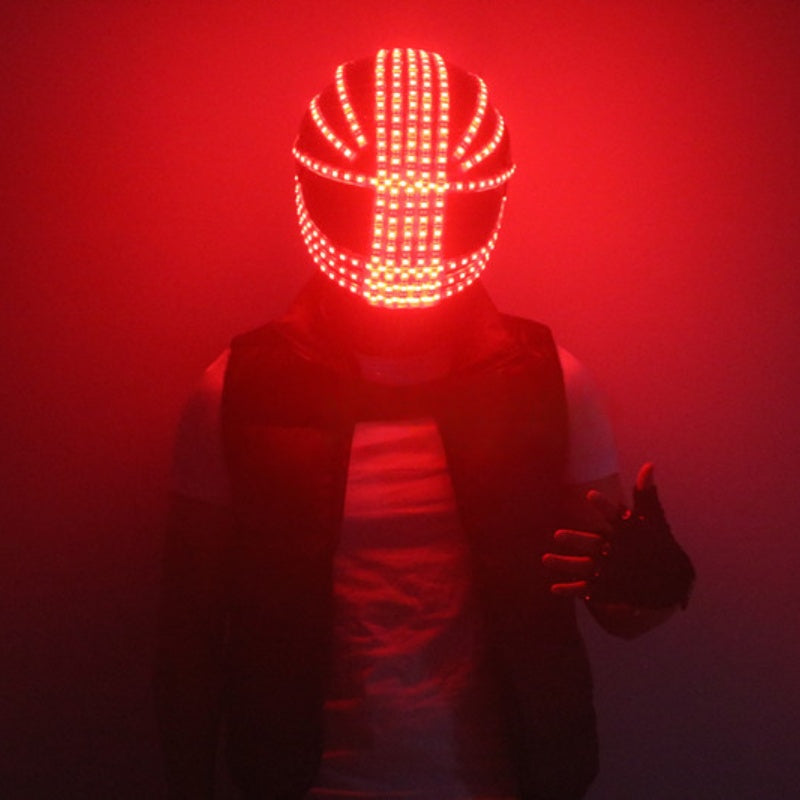 LED Cyber Helmet – Glowing DJ Party Visor