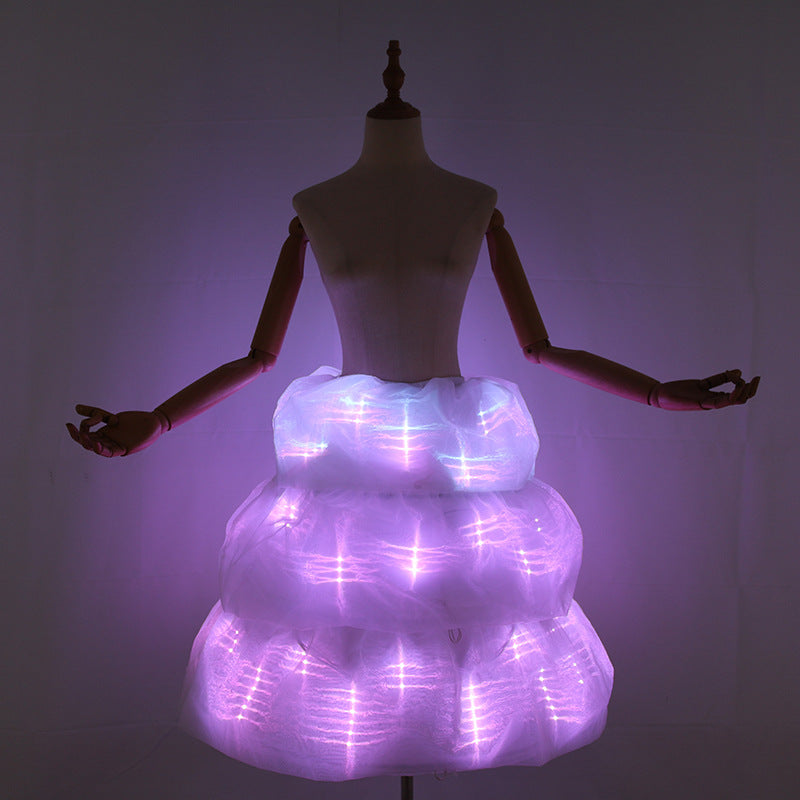 LED Luminous Skirt Ballet Dance Light Up Skirt Halloween Party