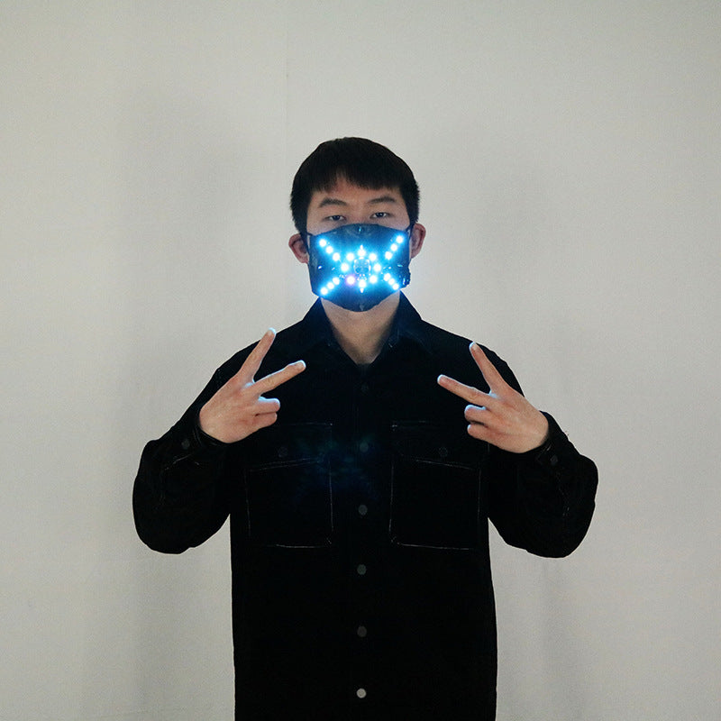 Neon RGB LED Costume Mask — Party & Cosplay Face Mask