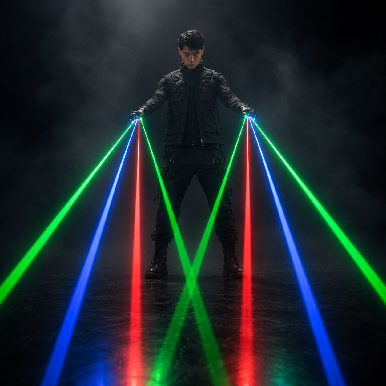 Green Red Blue laser gloves are suitable for stage DJ performance fluorescent props
