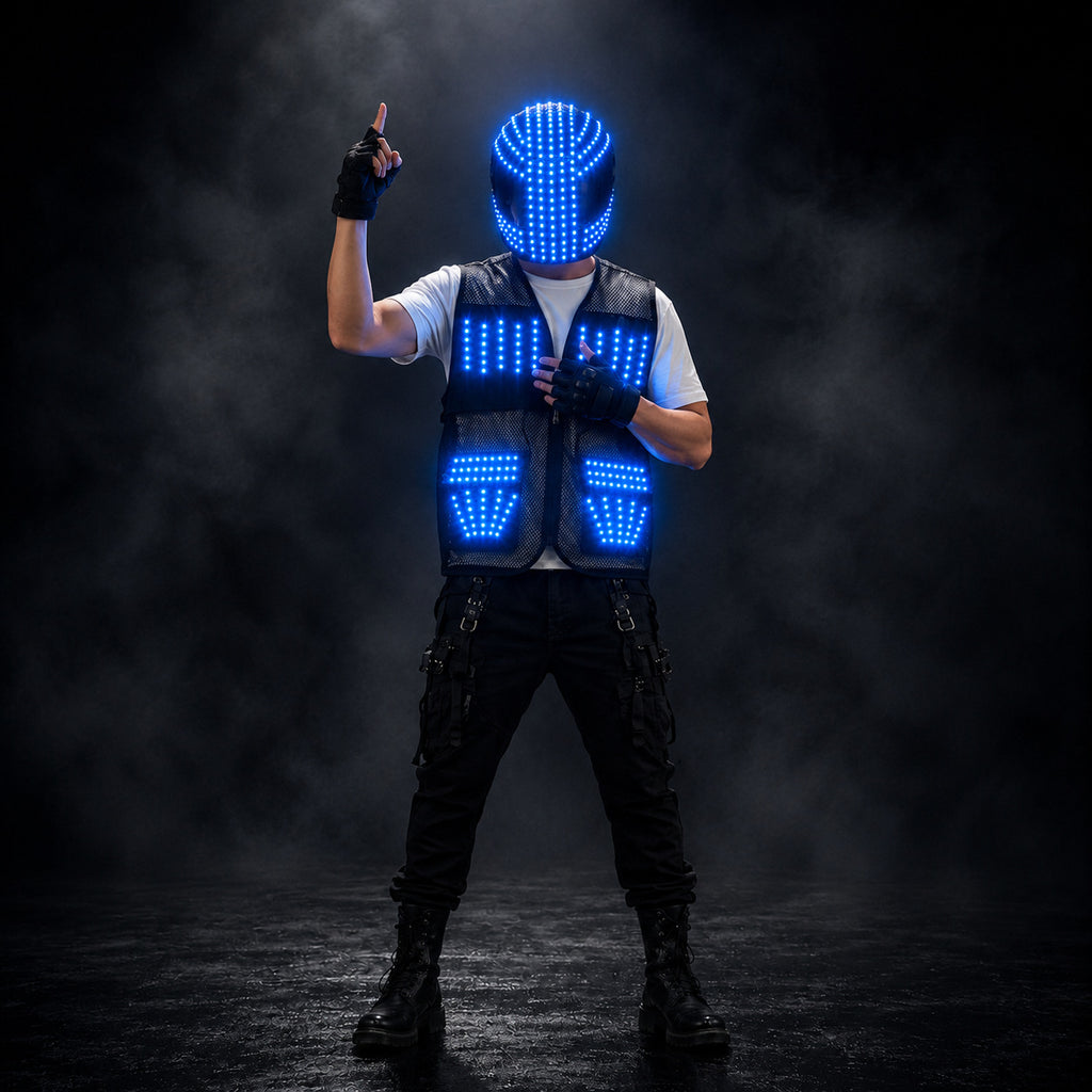LED Light-Up Helmet & Vest Performance Set