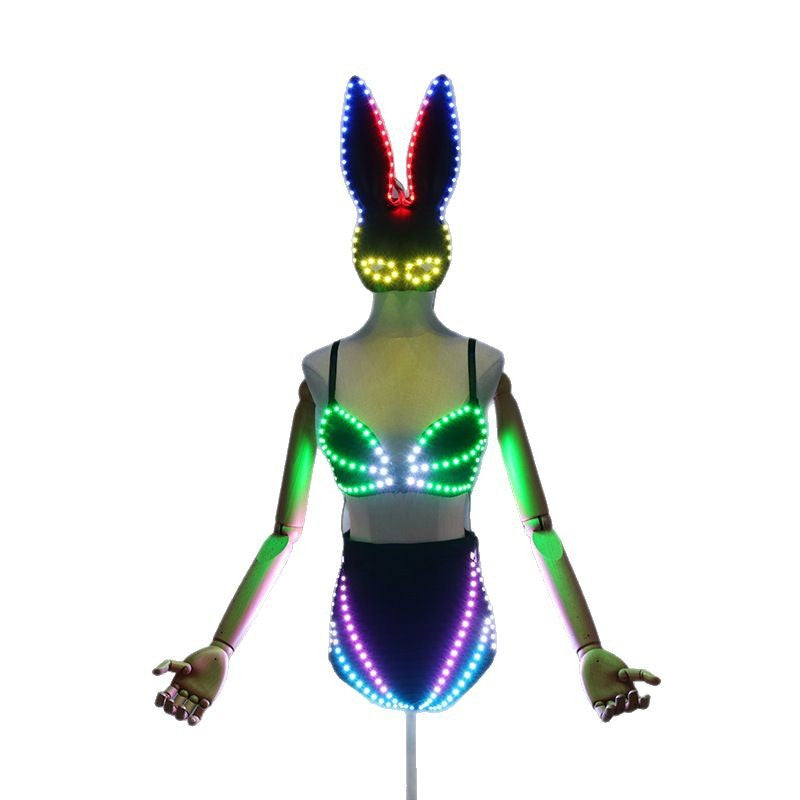 Pixel LED Lights, Bras, Lingerie, Sexy Women's Luminous Clothing, DJ Bikini