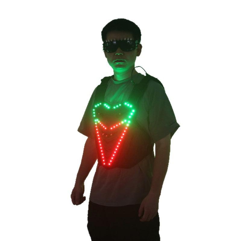 Futuristic Laser LED Armor Vest – Multi-Color Rave Jacket for Festival & DJ