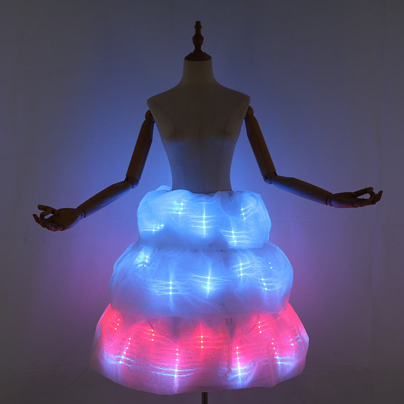 LED Luminous Skirt Ballet Dance Light Up Skirt Halloween Party