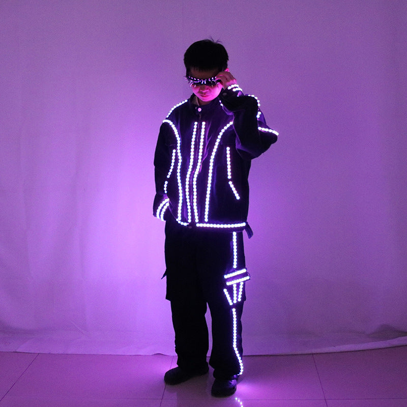 Colorful Luminous Jacket Costume Suitable For Stage Party Dj Light Up Clothes