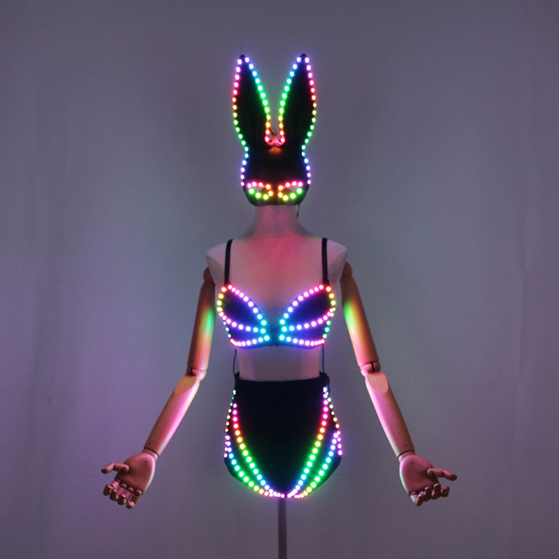 Pixel LED Lights, Bras, Lingerie, Sexy Women's Luminous Clothing, DJ Bikini