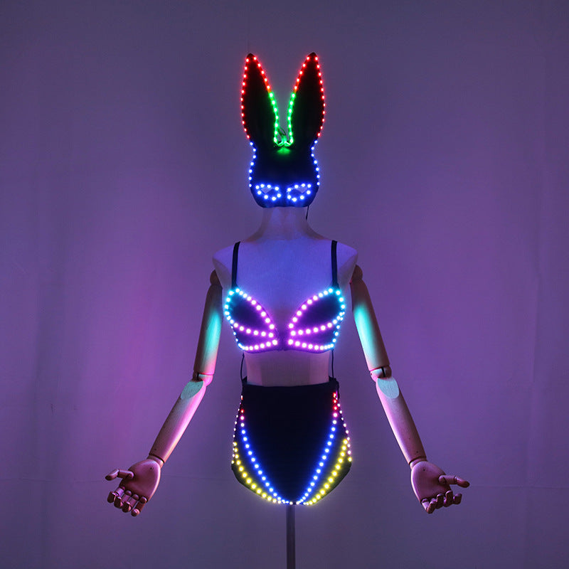 Pixel LED Lights, Bras, Lingerie, Sexy Women's Luminous Clothing, DJ Bikini