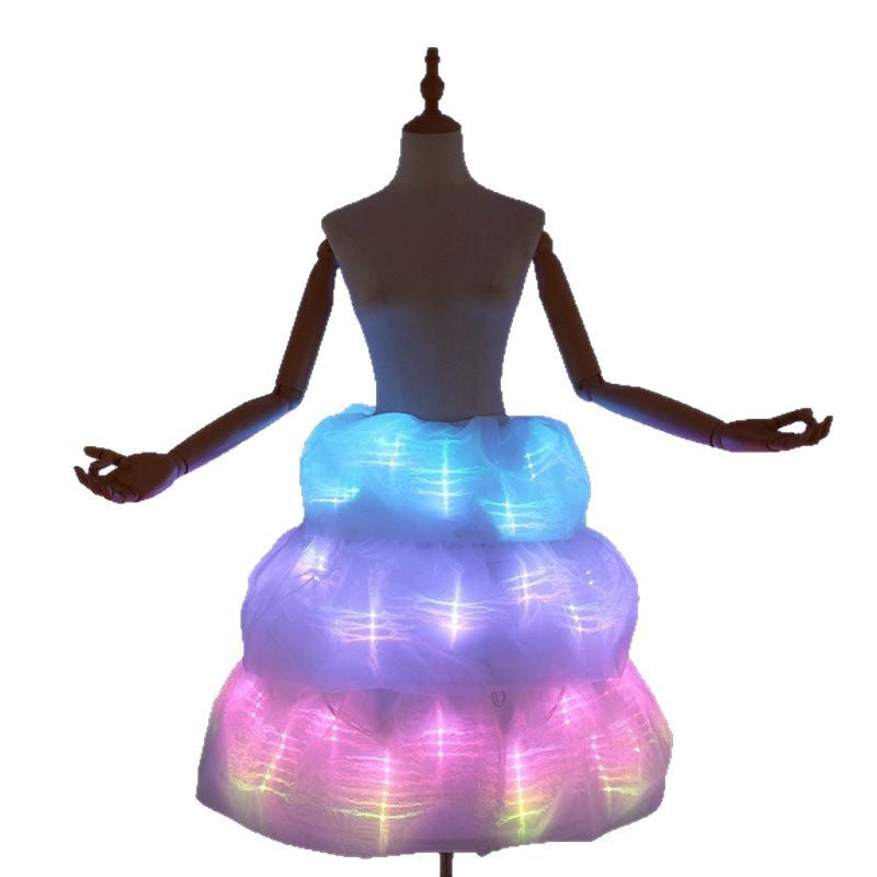 LED Luminous Skirt Ballet Dance Light Up Skirt Halloween Party