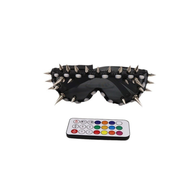 Punk Stud LED Glasses — Multicolor Glow Party Goggles