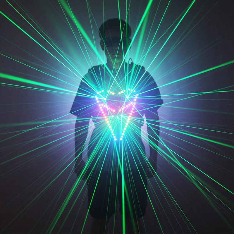 Futuristic Laser LED Armor Vest – Multi-Color Rave Jacket for Festival & DJ