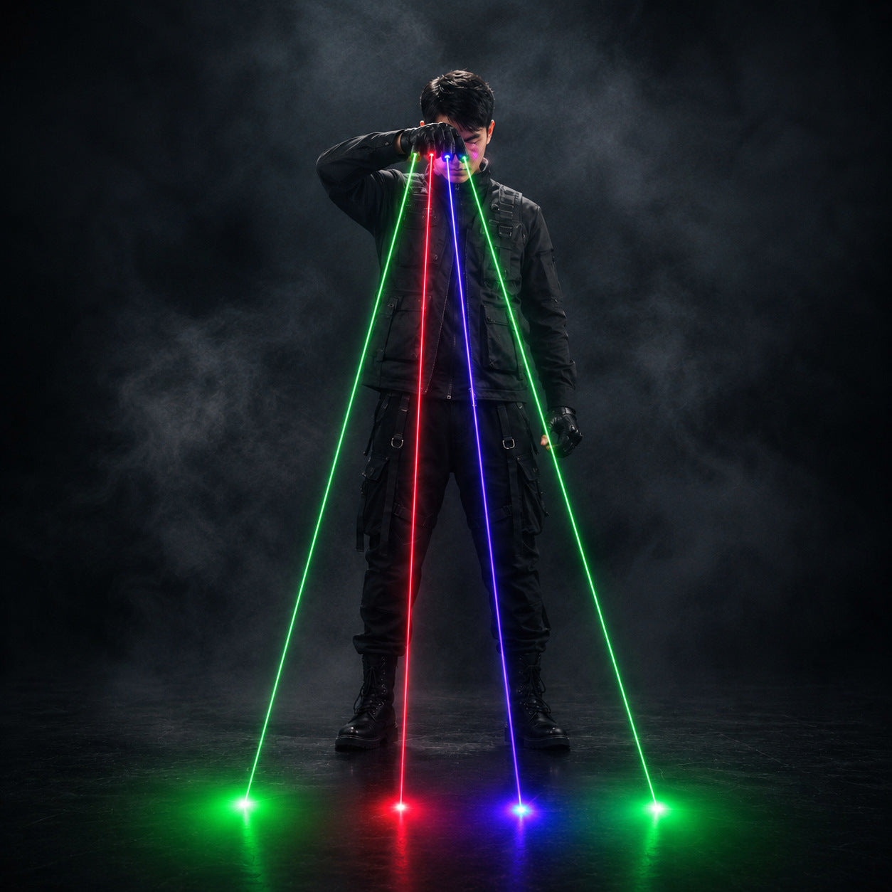 Green Red Blue laser gloves are suitable for stage DJ performance fluorescent props