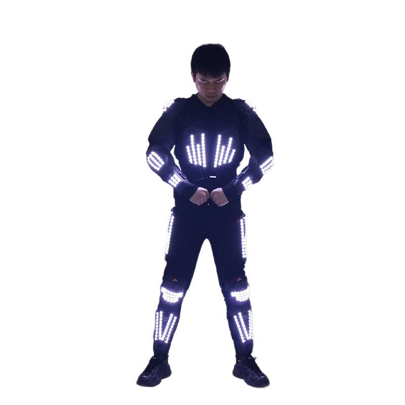 White Light-Up Armor Outfit – LED Party & Performance Costume