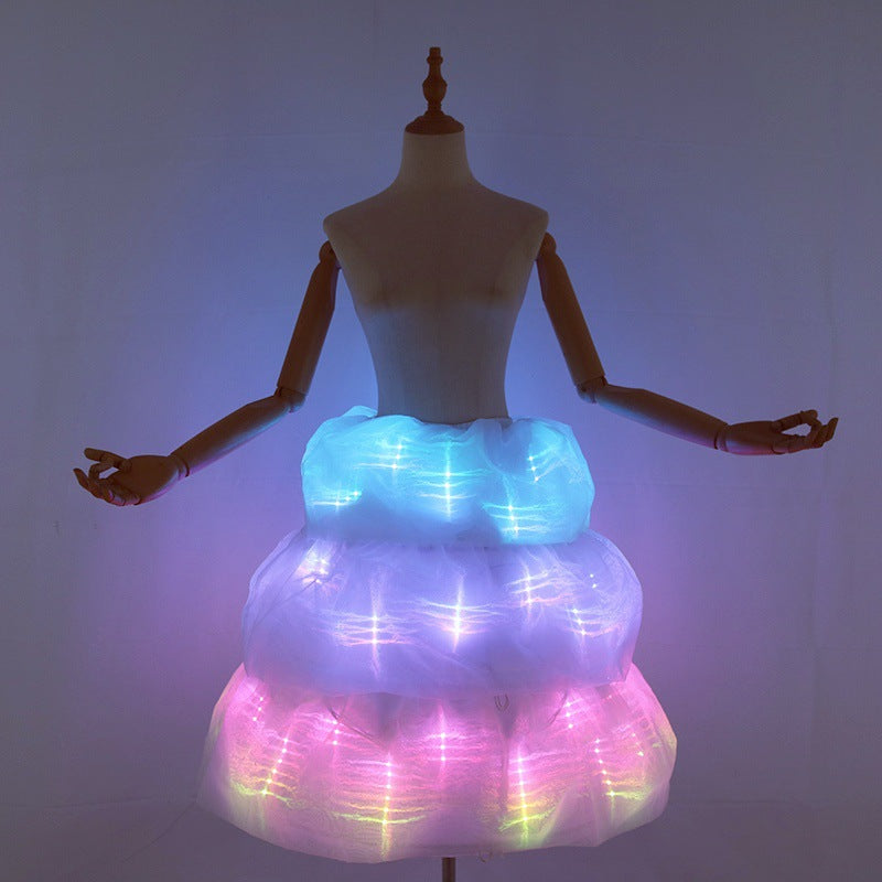 LED Luminous Skirt Ballet Dance Light Up Skirt Halloween Party