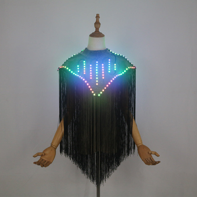 RGB LED Performance Cape — Light-Up Stage Cloak for DJs & Singers