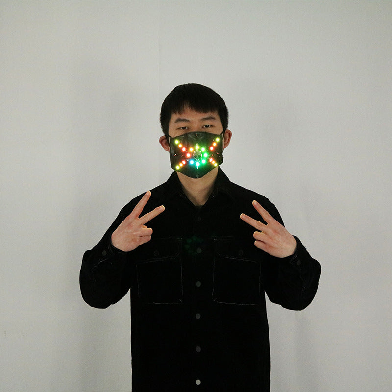 Neon RGB LED Costume Mask — Party & Cosplay Face Mask
