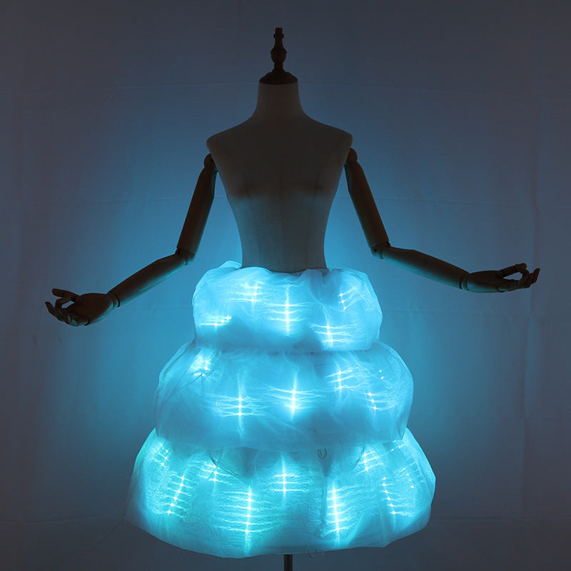 LED Luminous Skirt Ballet Dance Light Up Skirt Halloween Party