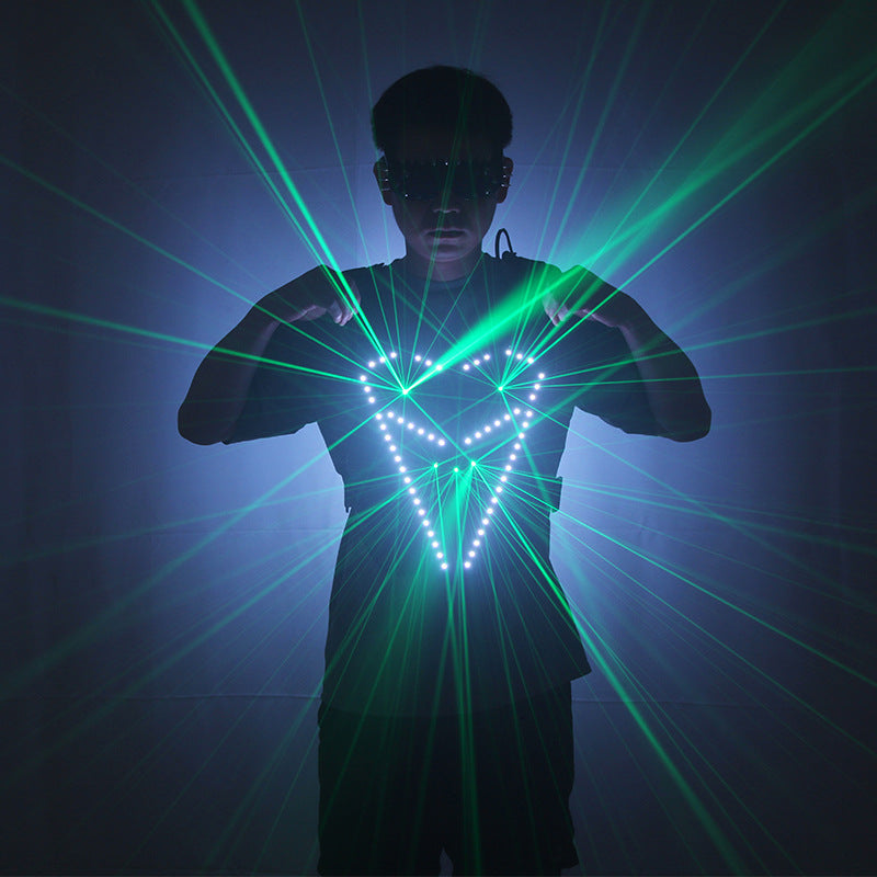 Futuristic Laser LED Armor Vest – Multi-Color Rave Jacket for Festival & DJ