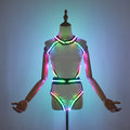Glowing LED Women's DJ Performance Attire Nightclub Dance Costume