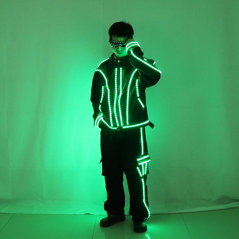 Colorful Luminous Jacket Costume Suitable For Stage Party Dj Light Up Clothes