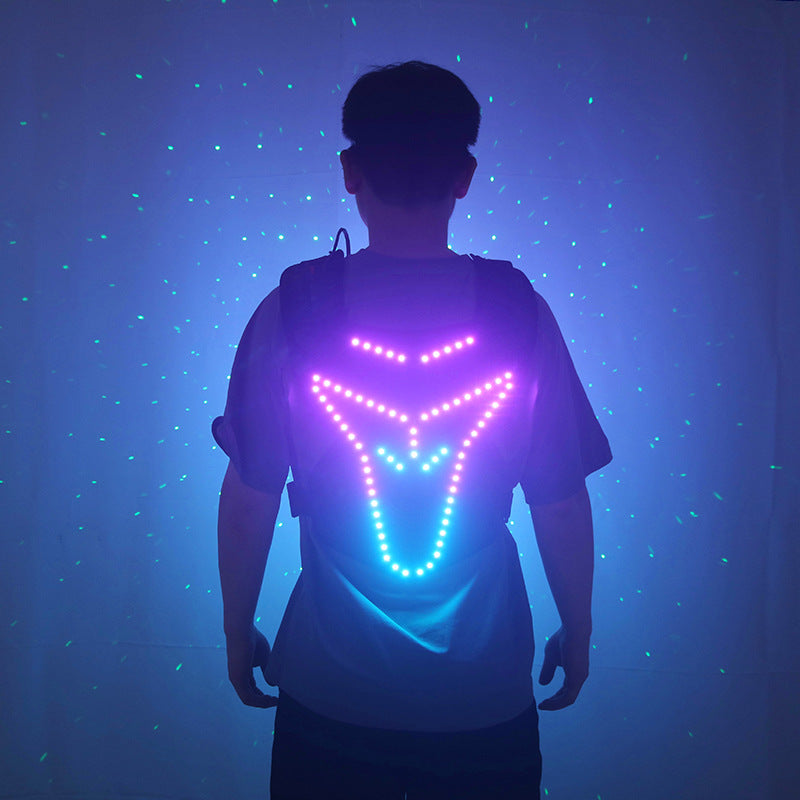 Futuristic Laser LED Armor Vest – Multi-Color Rave Jacket for Festival & DJ