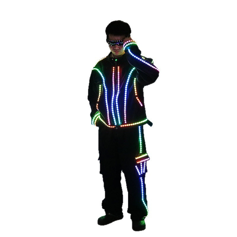 Colorful Luminous Jacket Costume Suitable For Stage Party Dj Light Up Clothes