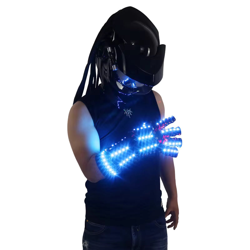 Futuristic Laser Arm Gloves — Cyber Rave Performance Wear