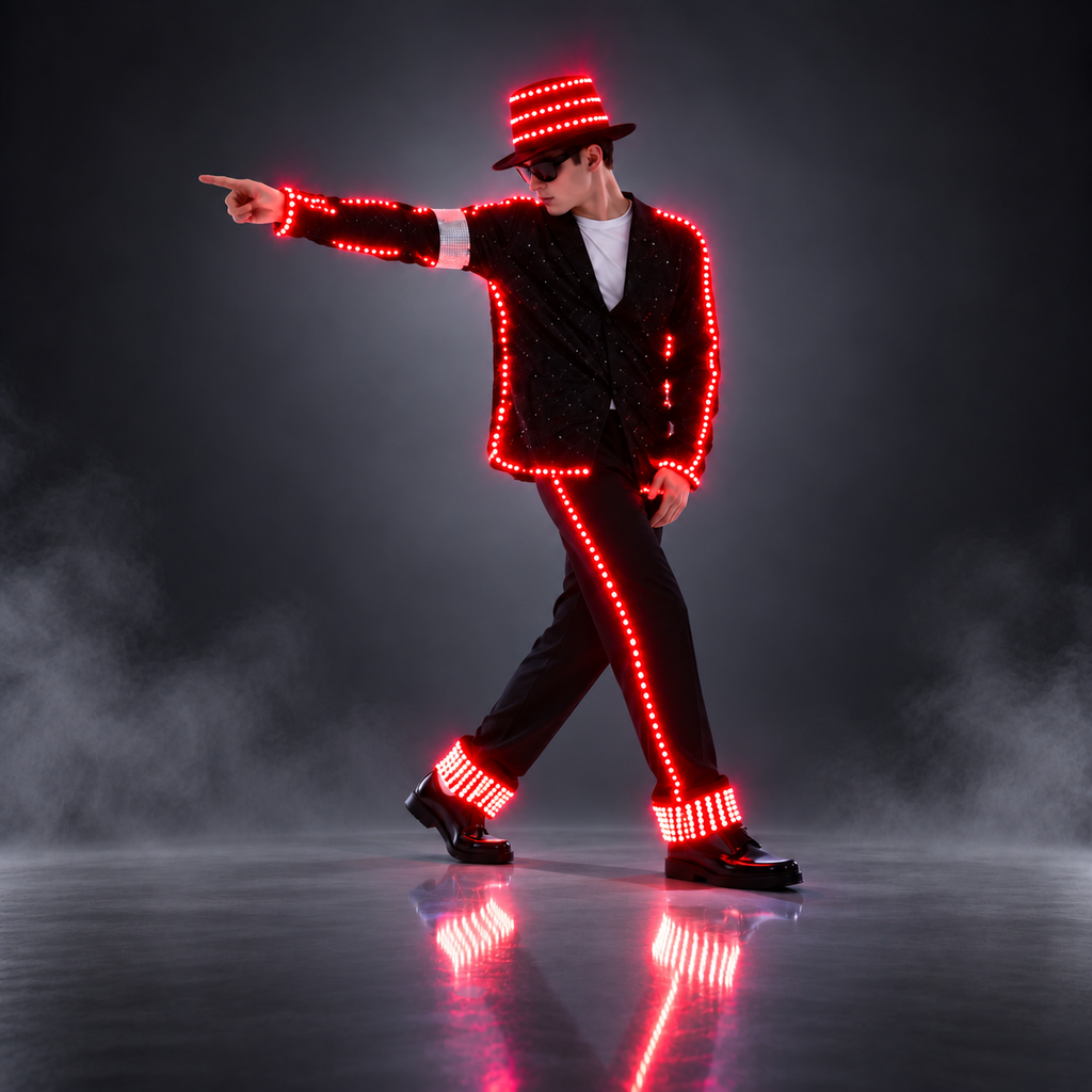 RGB LED Light-Up Performance Suit – Remote Control Color Changing Stage Dance Outfit