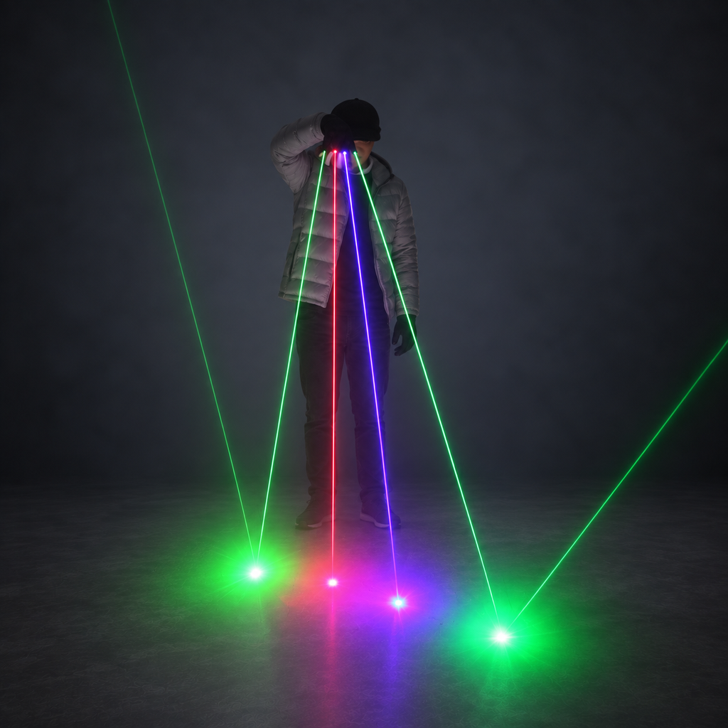Green, Red & Blue Laser Gloves for DJ Stage Shows