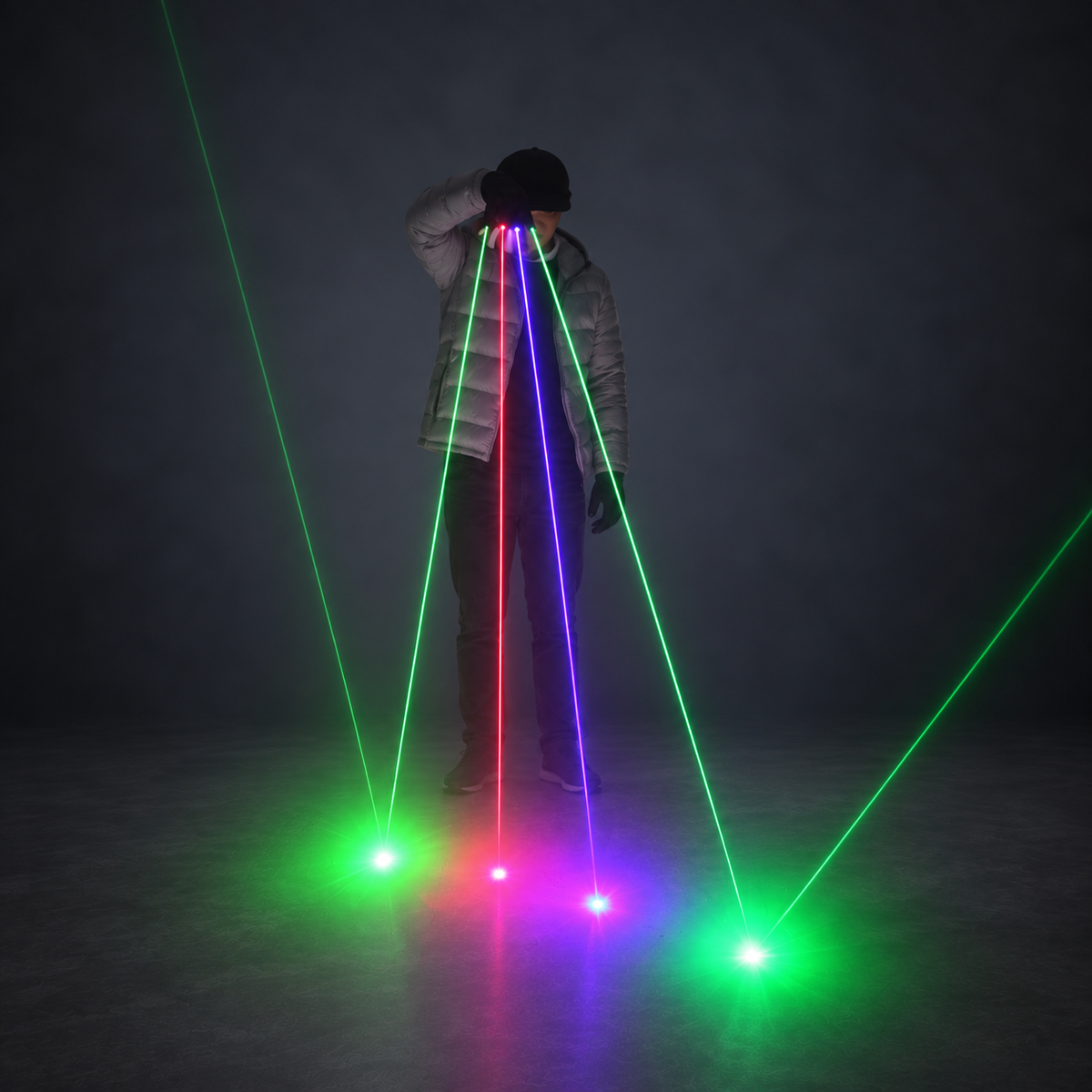 Green, Red & Blue Laser Gloves for DJ Stage Shows