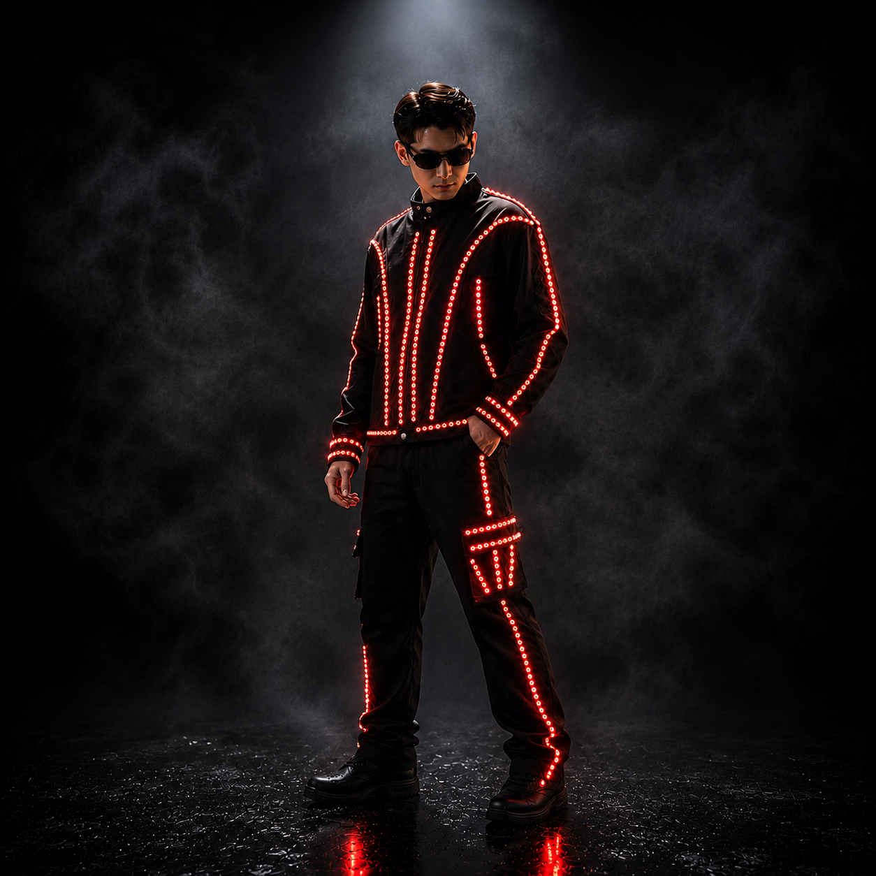 Colorful Luminous Jacket Costume Suitable For Stage Party Dj Light Up Clothes
