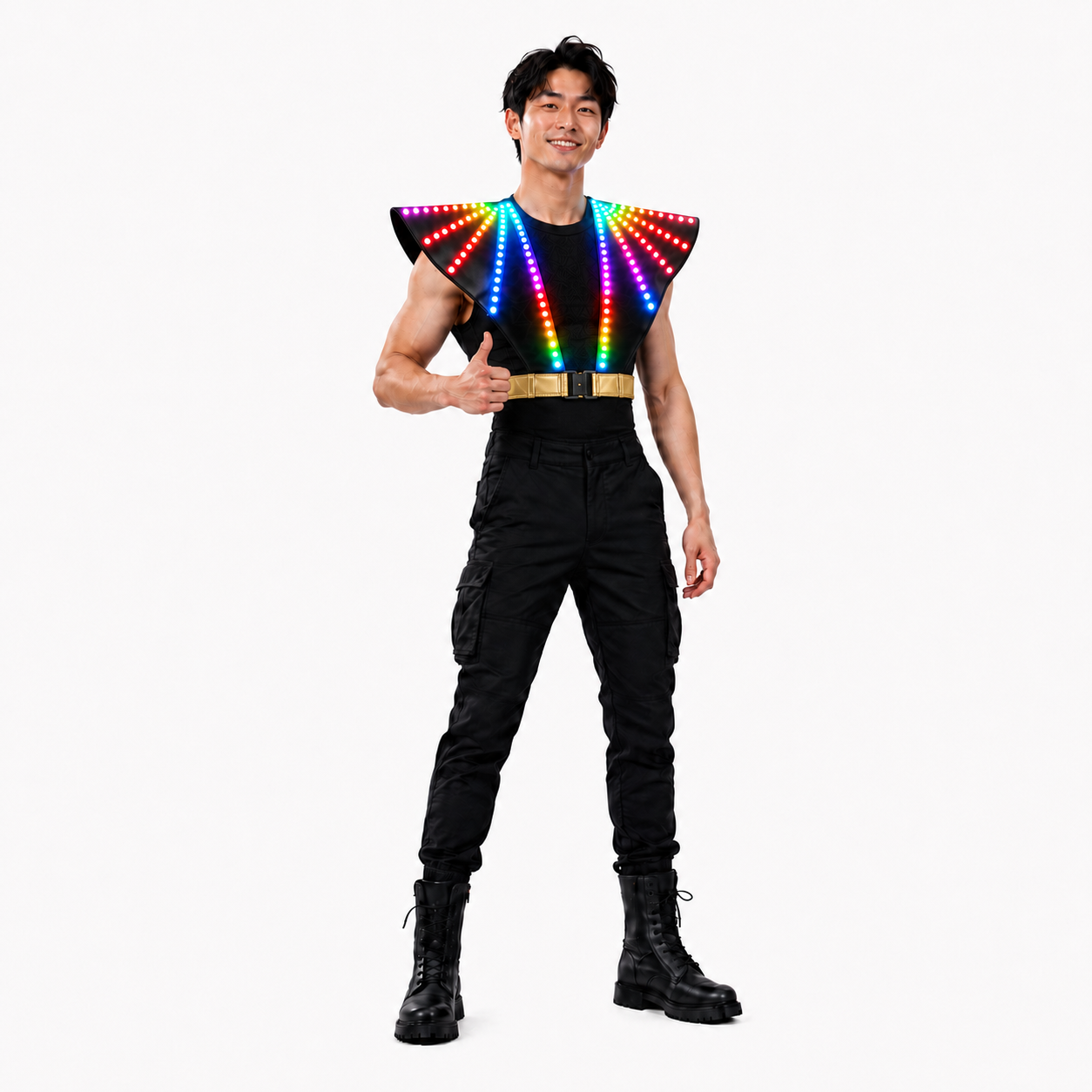 RGB LED Light Up Shoulder Vest for Stage Performance, DJ Party & Events