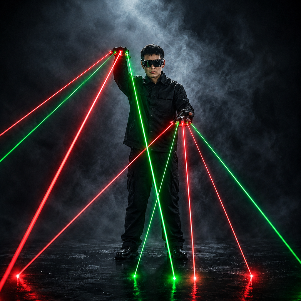 Red and Green Laser Gloves, DJ Night Dance Props,Dancer Performance