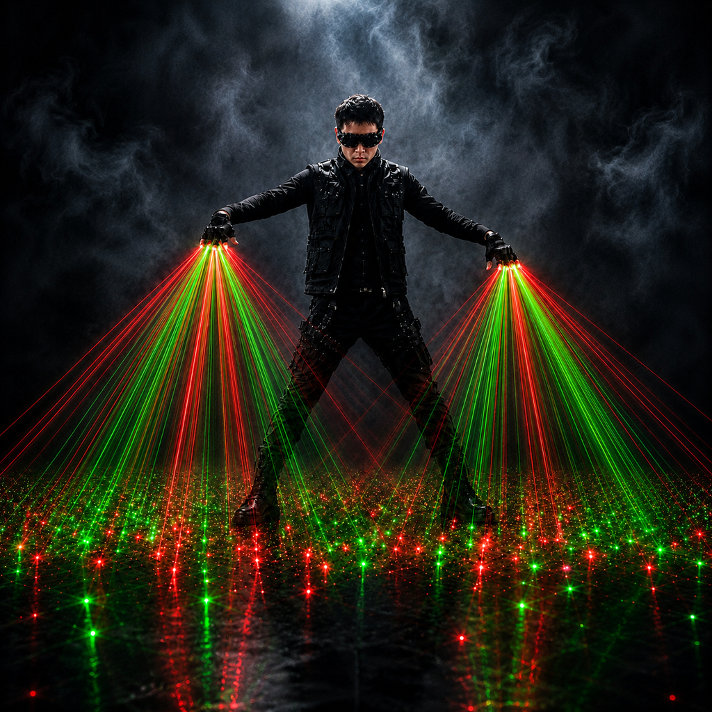 Red and Green Laser Gloves, DJ Night Dance Props,Dancer Performance
