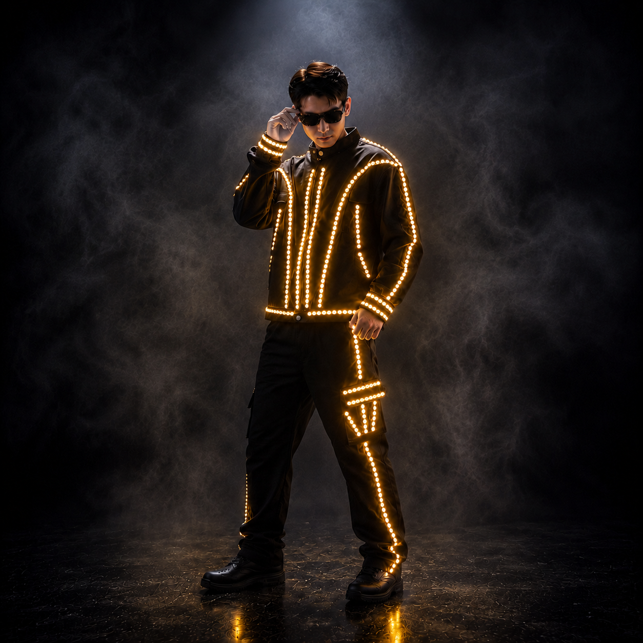 Colorful Luminous Jacket Costume Suitable For Stage Party Dj Light Up Clothes