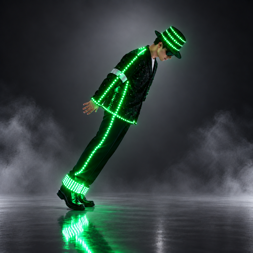 RGB LED Light-Up Performance Suit – Remote Control Color Changing Stage Dance Outfit