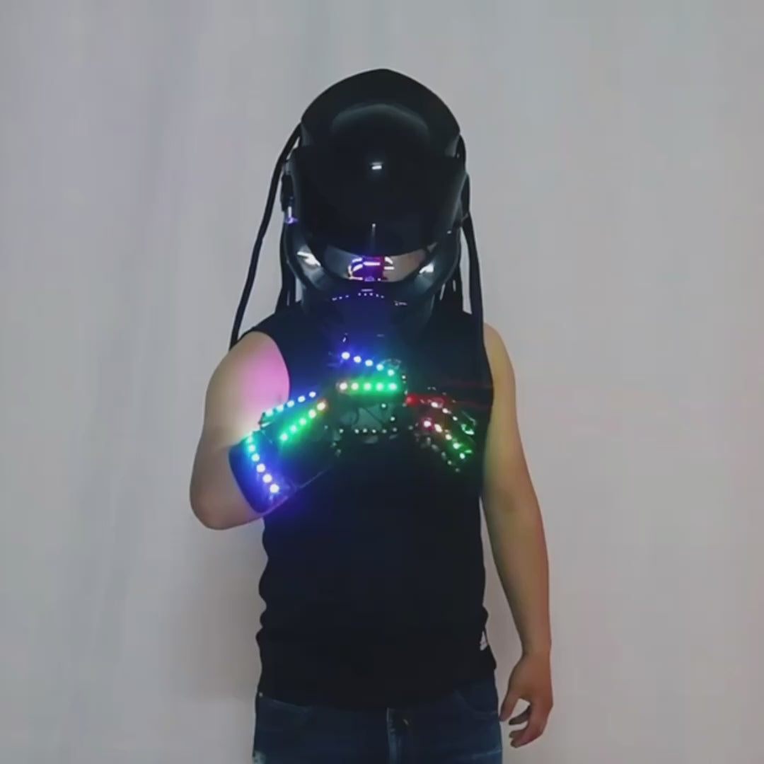 Futuristic Laser Arm Gloves — Cyber Rave Performance Wear