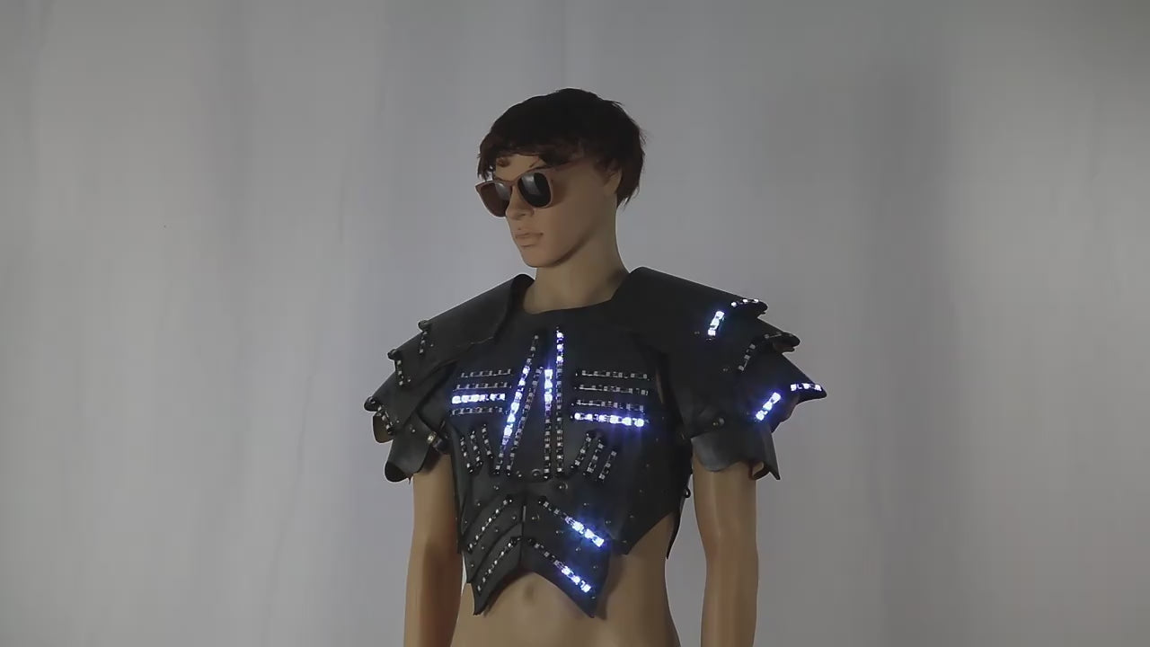 Cyber LED Glow Armor Cape – Illuminated Cosplay & Club Wear
