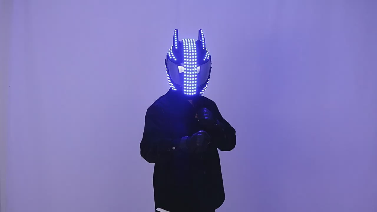 LED Glowing Cyber Helmet – EDM Festival & DJ Performance Gear