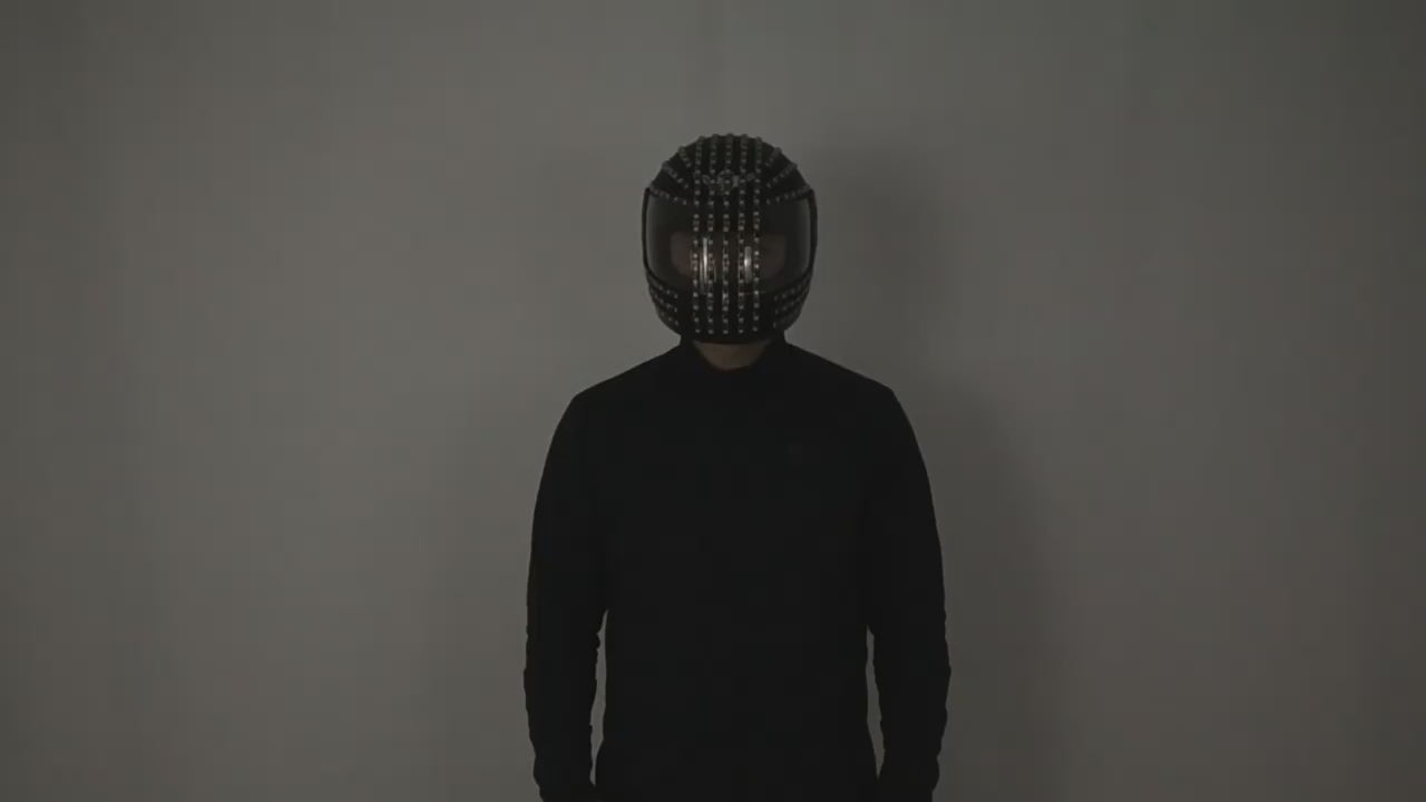 Luminous LED Cyberpunk Motorcycle Helmet – Light-Up Visor Street Helmet