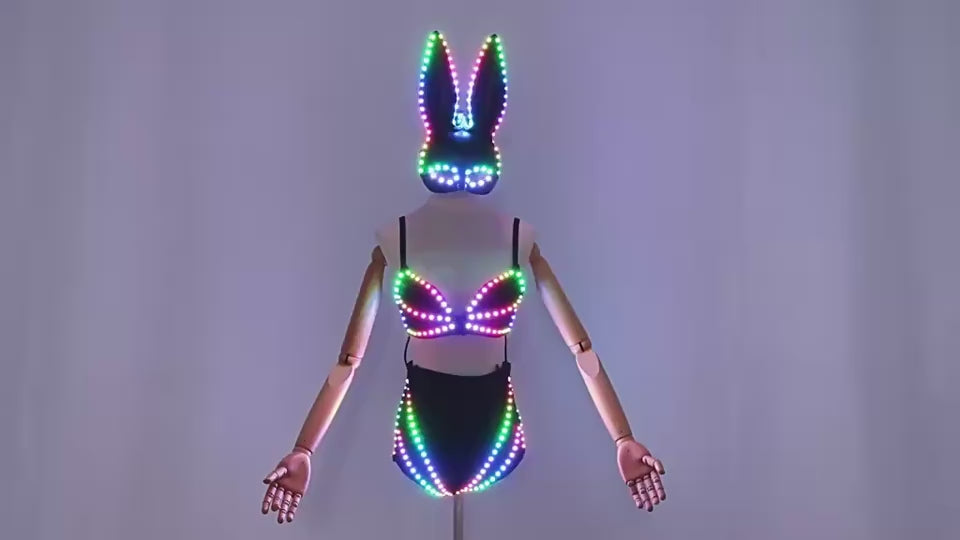 Pixel LED Lights, Bras, Lingerie, Sexy Women's Luminous Clothing, DJ Bikini
