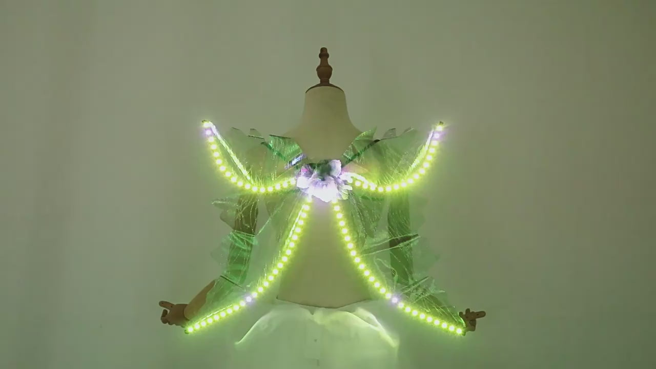 LED Light Up Wings Costume – Glowing Angel Fairy Wings for Dance, Stage Performance & Party Events