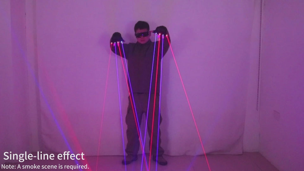 Red Green Laser Performance Gloves for Parties and Shows