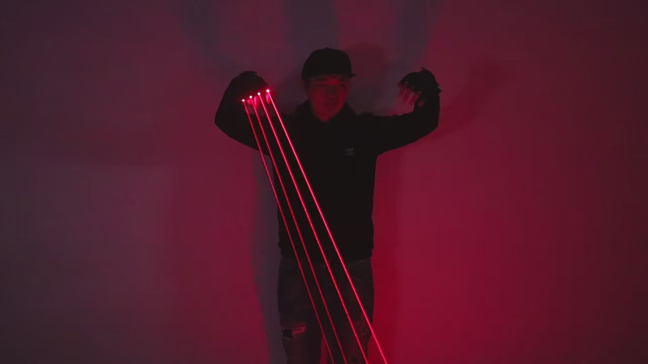 Red Laser Gloves Rechargeable LED Laser Light Gloves for Raves & Cosplay