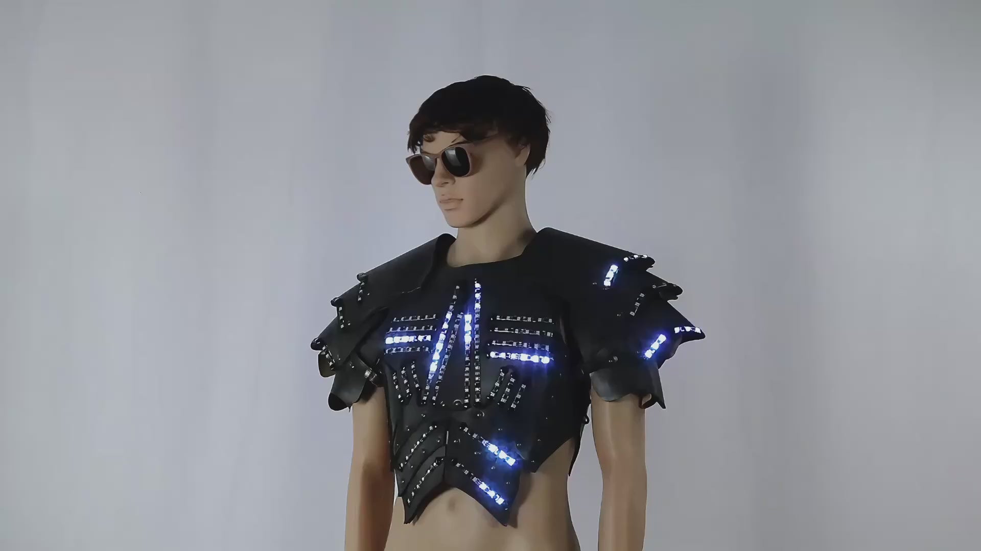 Cyber LED Glow Armor Cape – Illuminated Cosplay & Club Wear